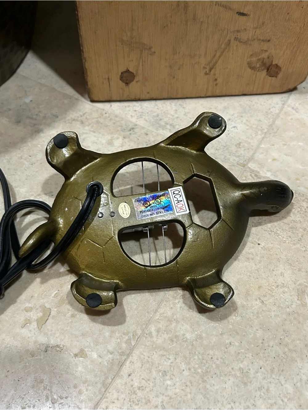 Vintage Tortoise Turtle Lamp Bronze metal BASE ONLY